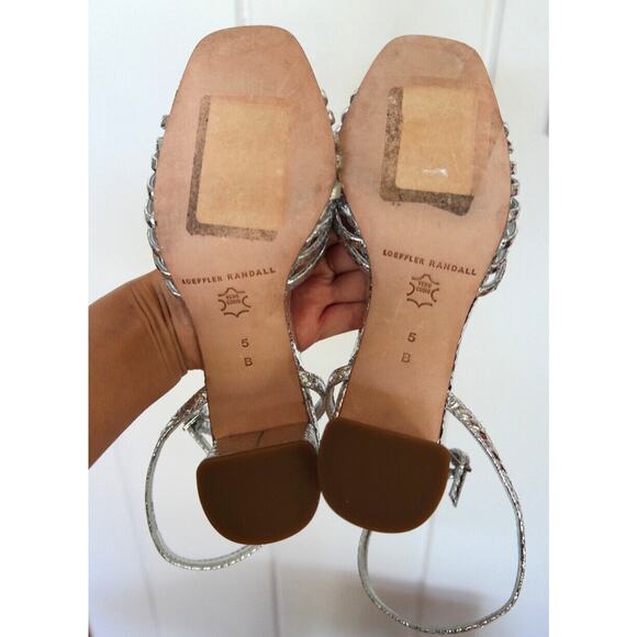 Loeffler Randall Silver Olivia Block Heel Sandal 5 - Picture 5 of 8